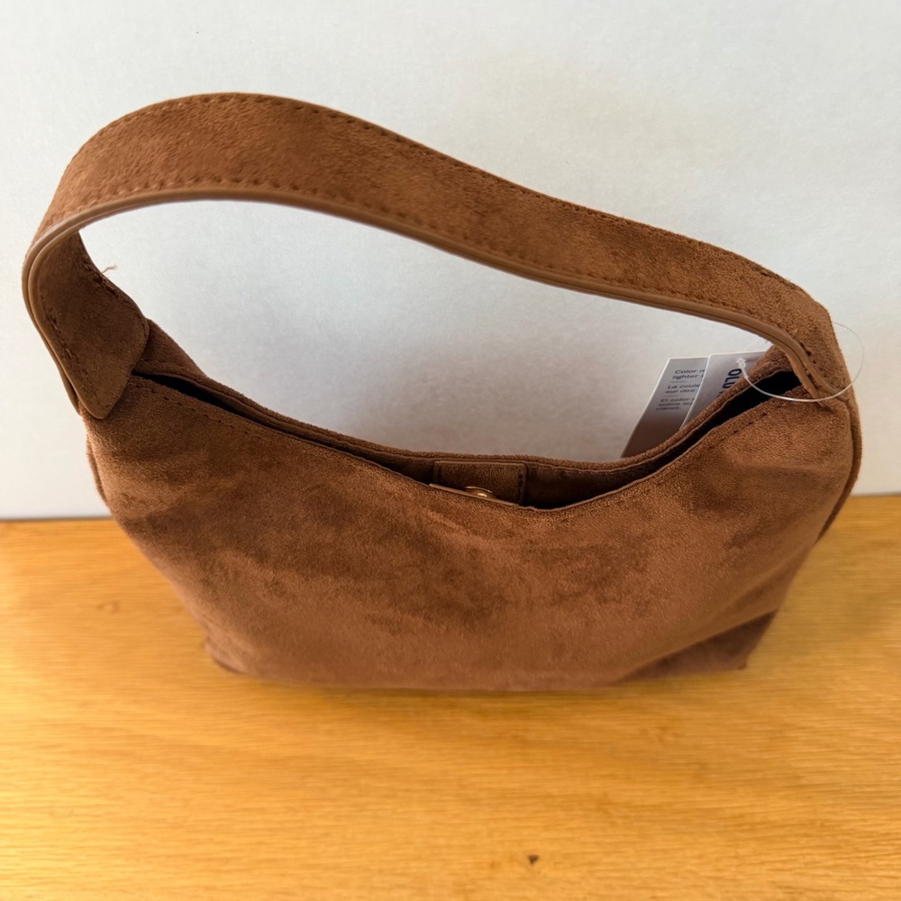 Old Navy Brown Suede Hobo Shoulder Bag - Picture 3 of 7